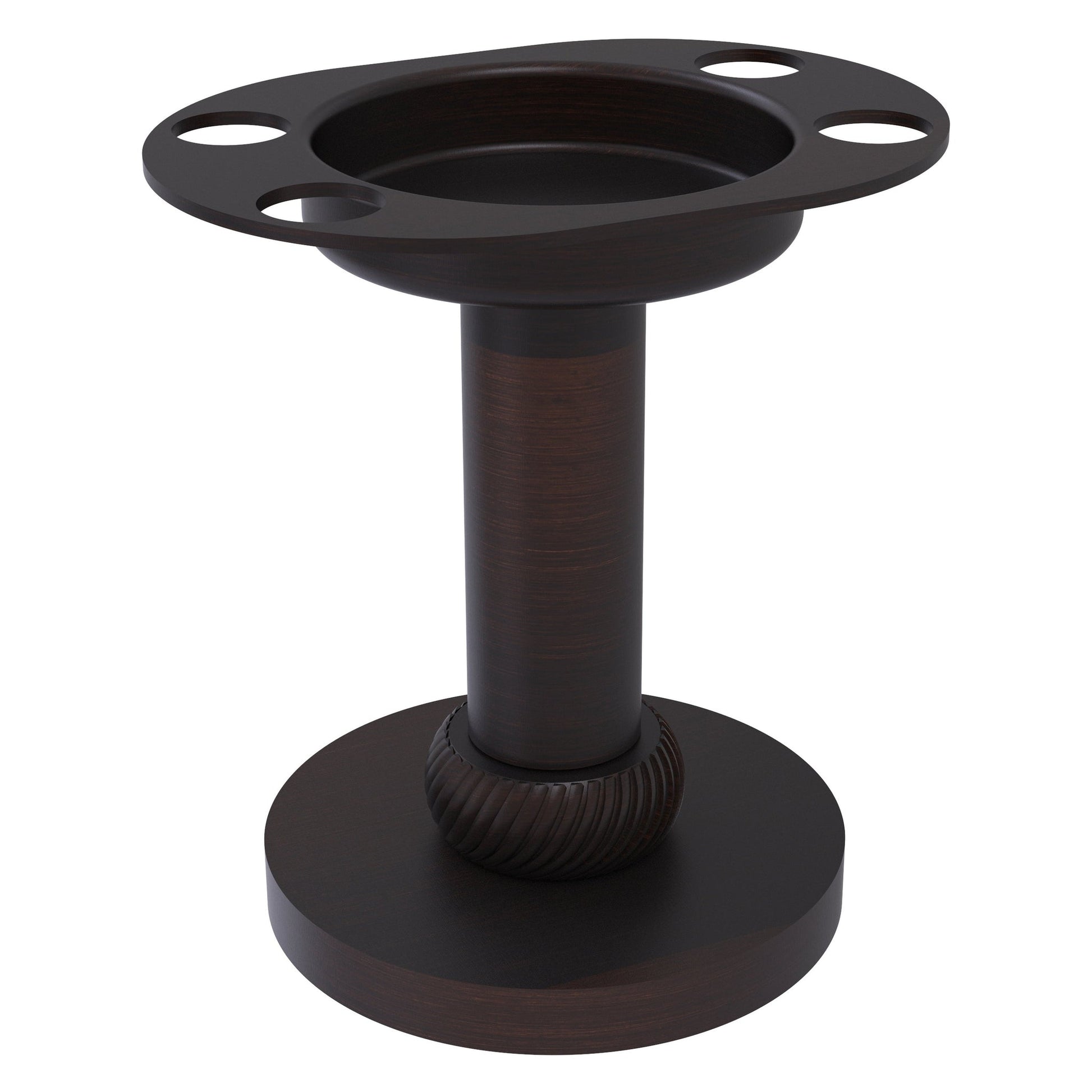 Allied Brass 955T 4" Venetian Bronze Solid Brass Vanity Top Tumbler and Toothbrush Holder With Twisted Accents