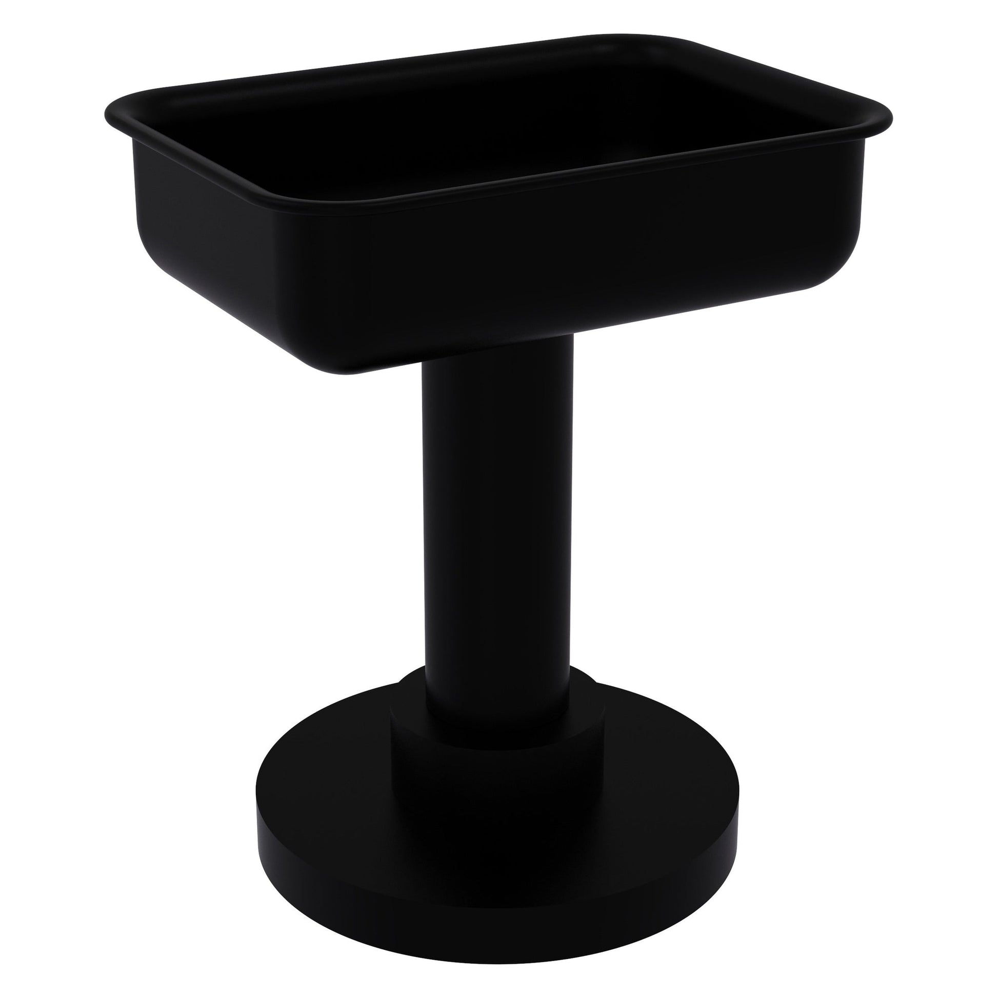 Allied Brass 956 5" x 4" Matte Black Solid Brass Vanity Top Soap Dish