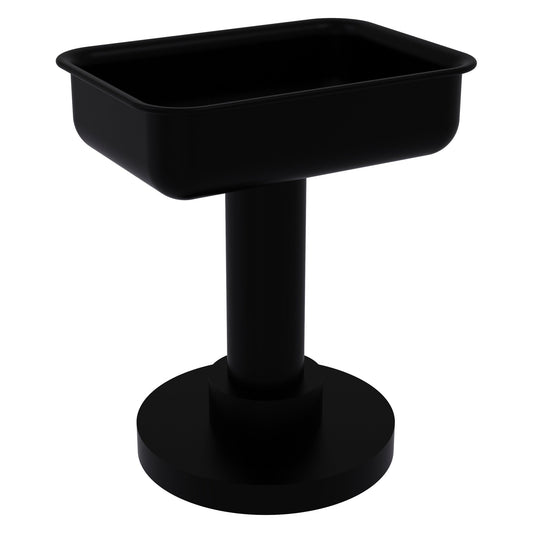 Allied Brass 956 5" x 4" Matte Black Solid Brass Vanity Top Soap Dish