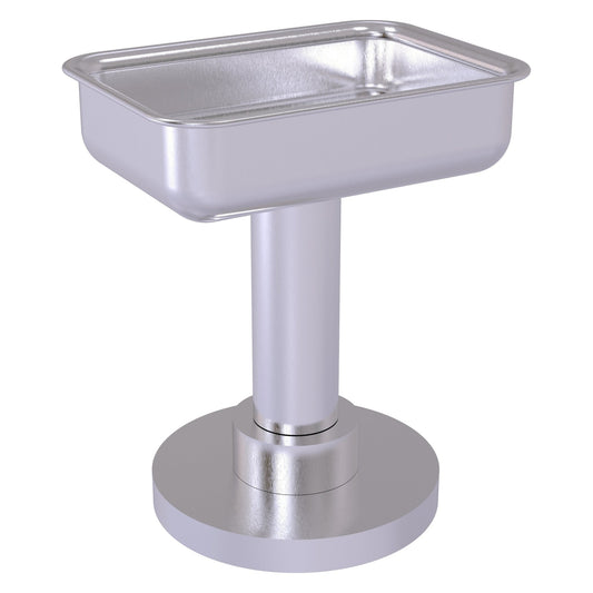 Allied Brass 956 5" x 4" Satin Chrome Solid Brass Vanity Top Soap Dish