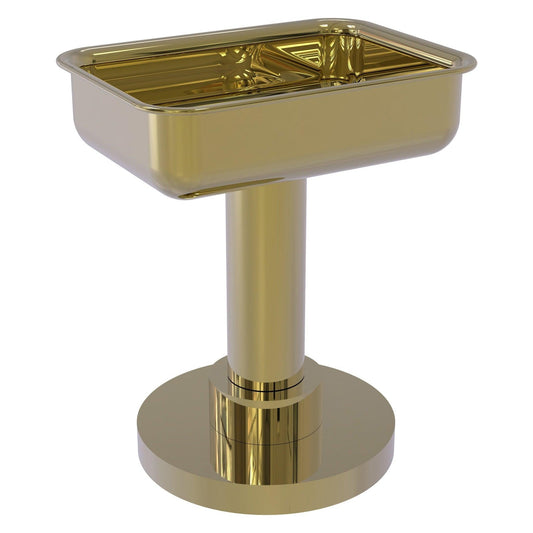 Allied Brass 956 5" x 4" Unlacquered Brass Solid Brass Vanity Top Soap Dish