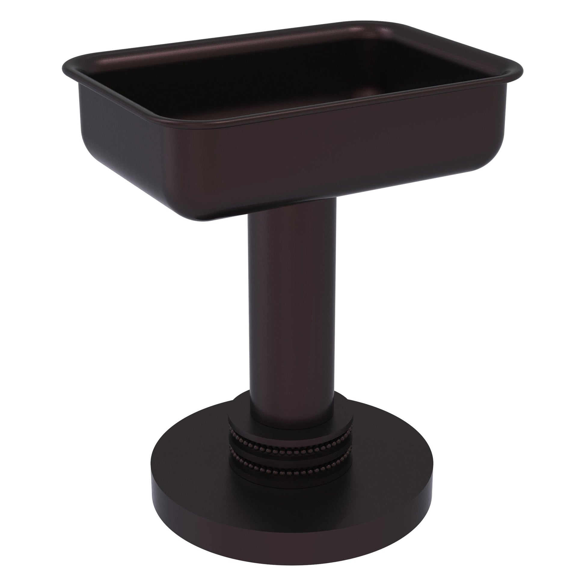 Allied Brass 956D 5" x 4" Antique Bronze Solid Brass Vanity Top Soap Dish With Dotted Accents