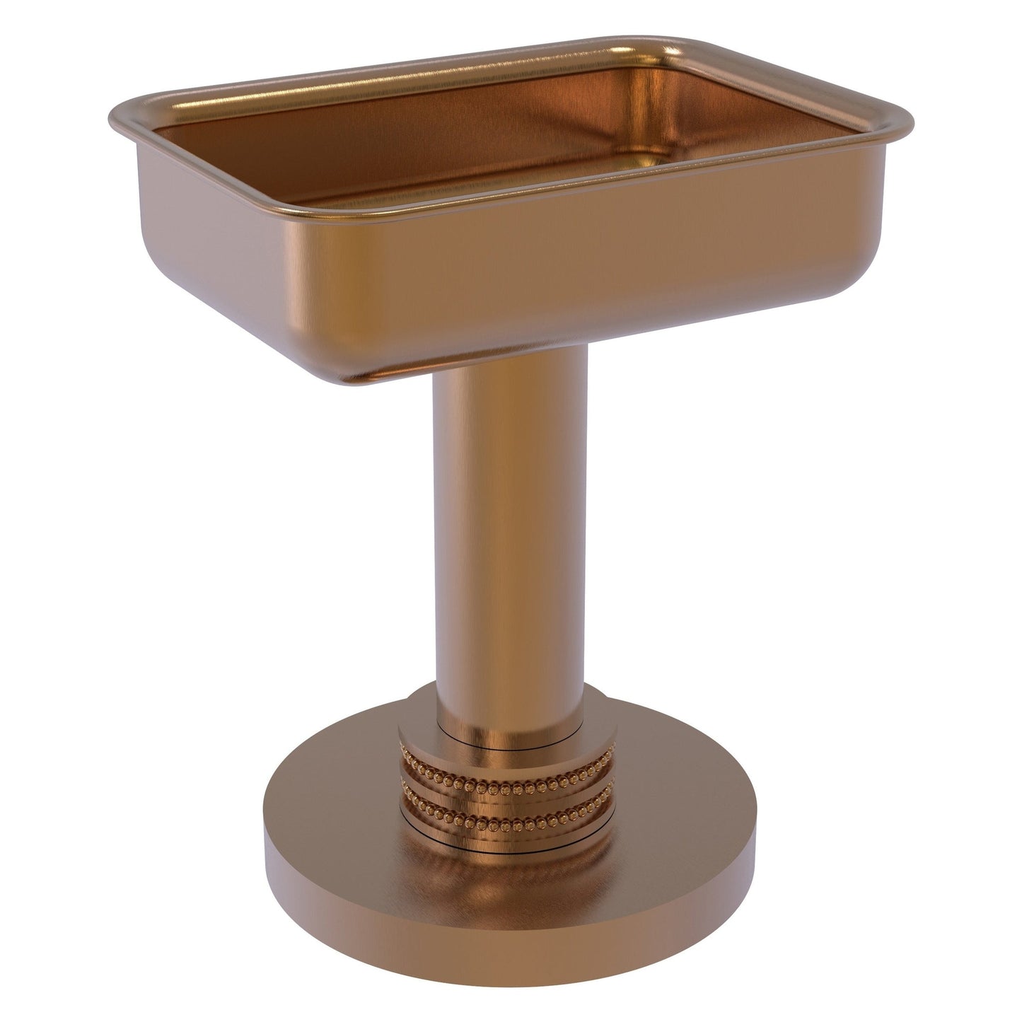 Allied Brass 956D 5" x 4" Brushed Bronze Solid Brass Vanity Top Soap Dish With Dotted Accents