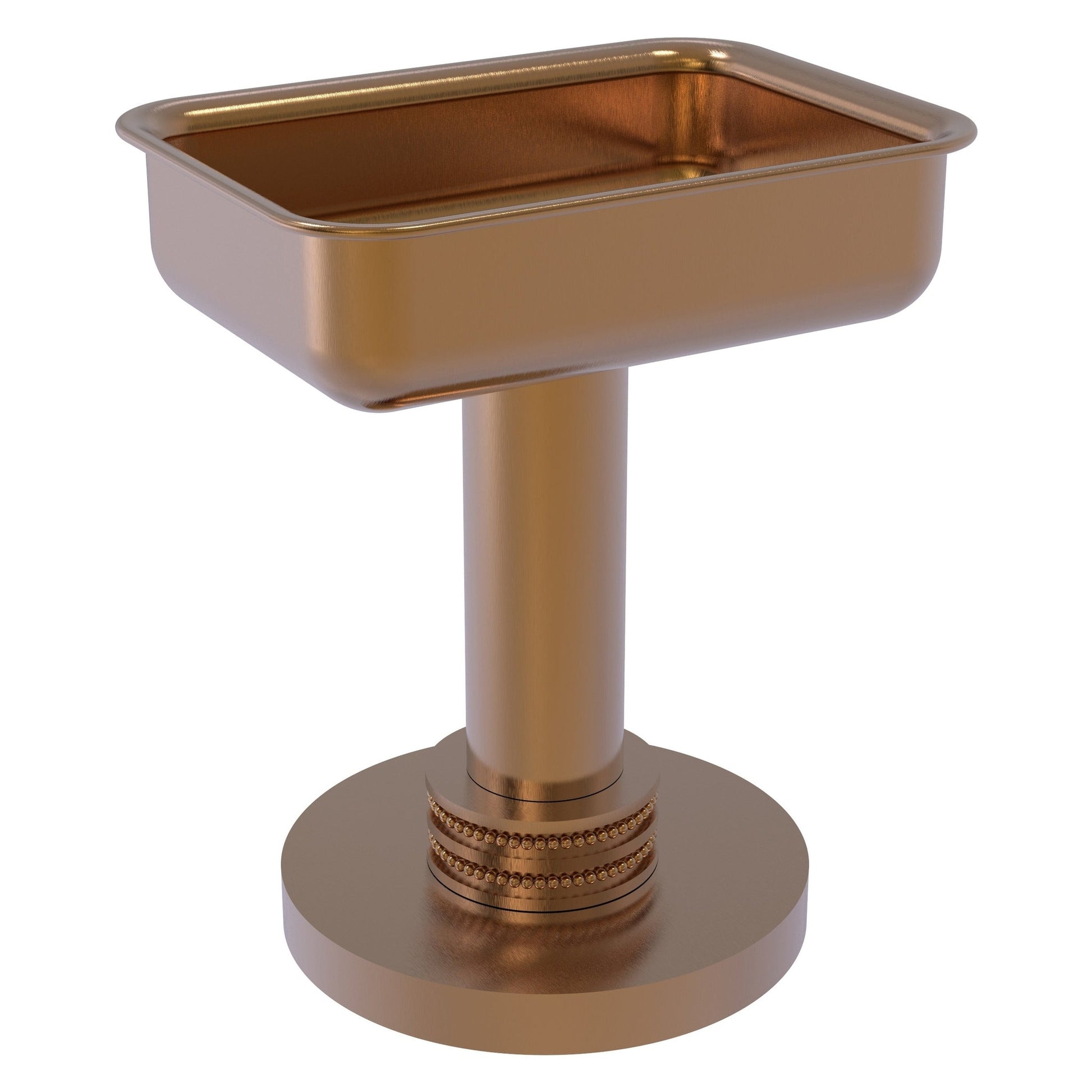 Allied Brass 956D 5" x 4" Brushed Bronze Solid Brass Vanity Top Soap Dish With Dotted Accents