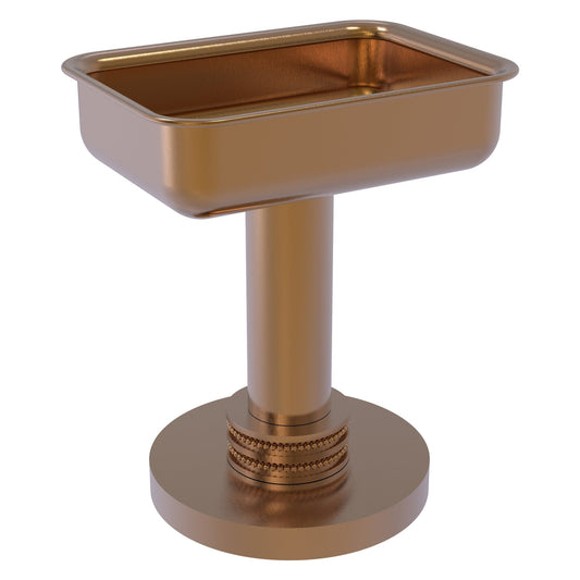Allied Brass 956D 5" x 4" Brushed Bronze Solid Brass Vanity Top Soap Dish With Dotted Accents