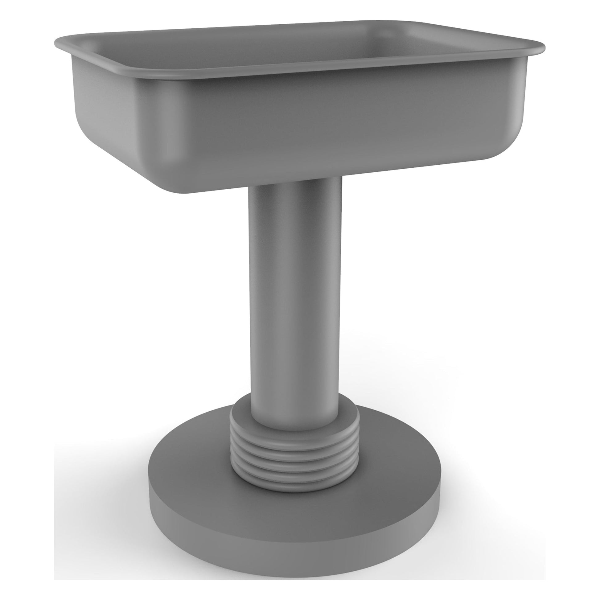 Allied Brass 956G 5" x 4" Matte Gray Solid Brass Vanity Top Soap Dish With Grooved Accents