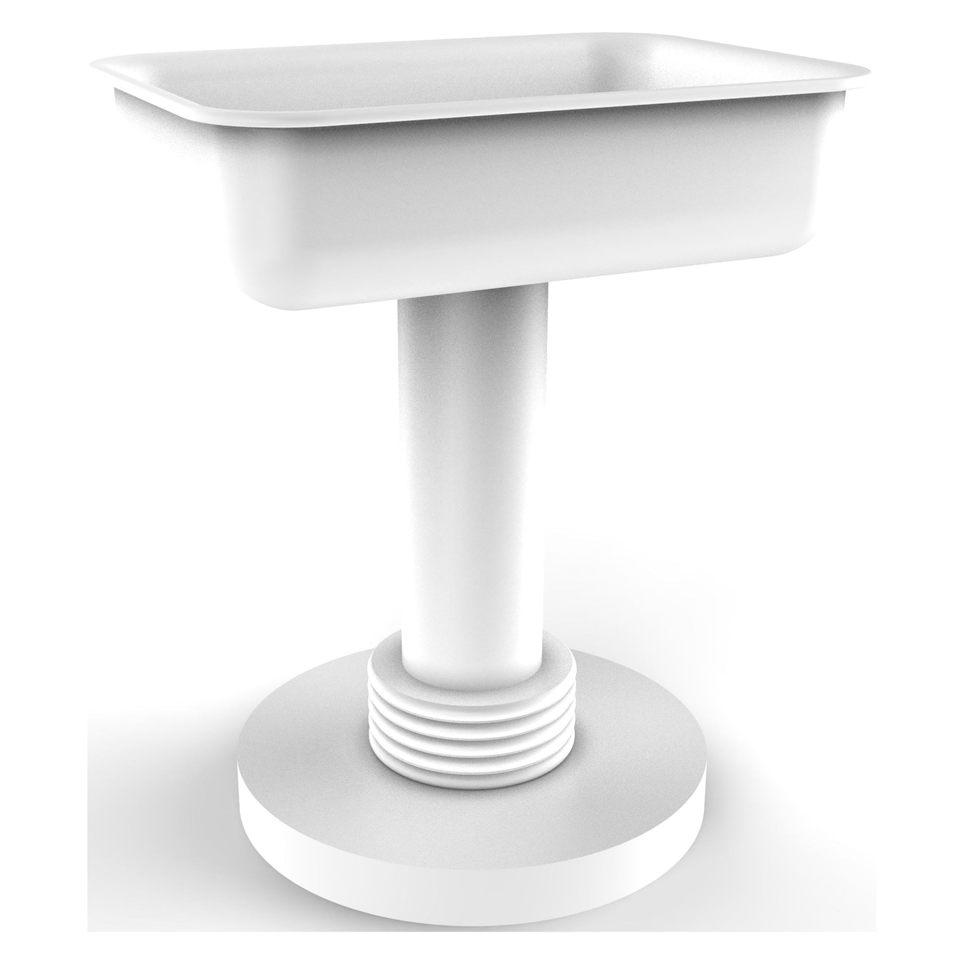 Allied Brass 956G 5" x 4" Matte White Solid Brass Vanity Top Soap Dish With Grooved Accents