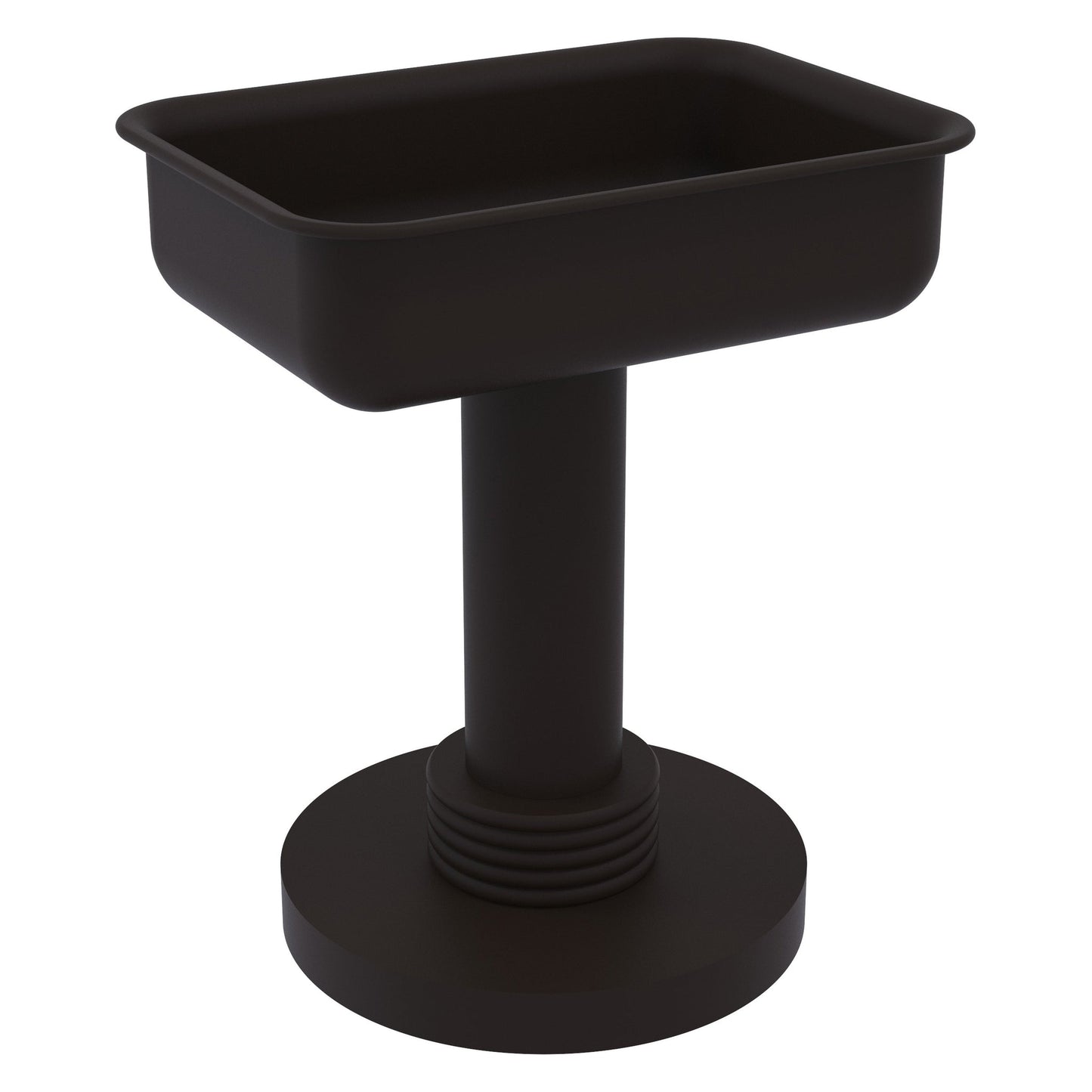 Allied Brass 956G 5" x 4" Oil Rubbed Bronze Solid Brass Vanity Top Soap Dish With Grooved Accents