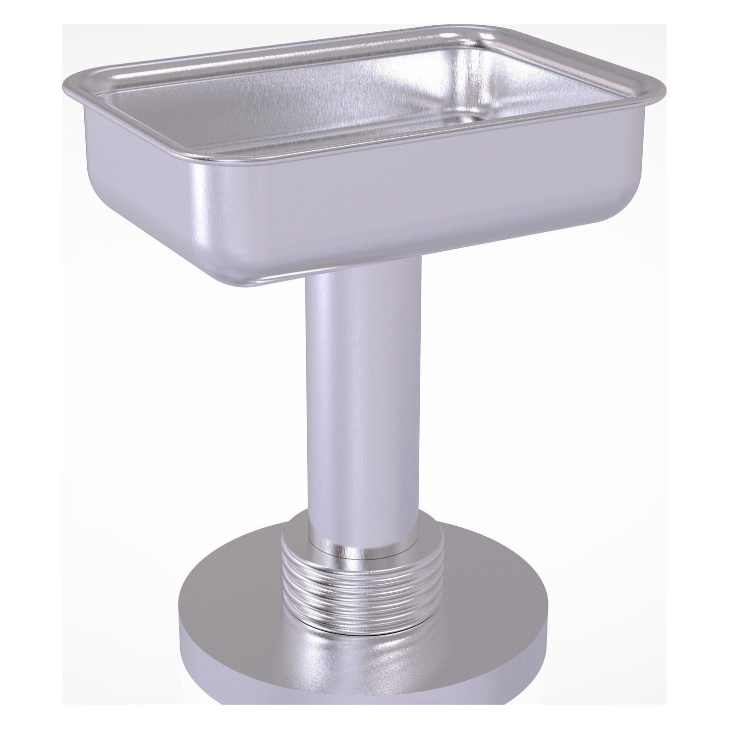 Allied Brass 956G 5" x 4" Satin Chrome Solid Brass Vanity Top Soap Dish With Grooved Accents