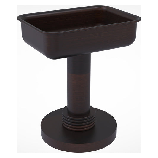 Allied Brass 956G 5" x 4" Venetian Bronze Solid Brass Vanity Top Soap Dish With Grooved Accents