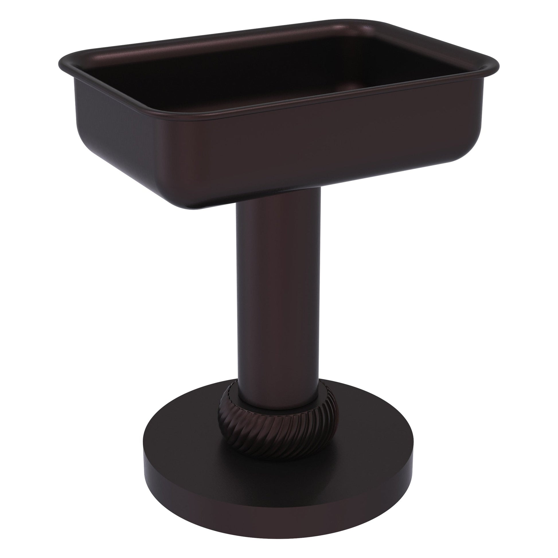 Allied Brass 956T 5" x 4" Antique Bronze Solid Brass Vanity Top Soap Dish With Twisted Accents