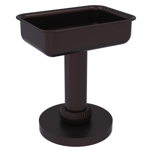 Allied Brass 956T 5" x 4" Antique Bronze Solid Brass Vanity Top Soap Dish With Twisted Accents