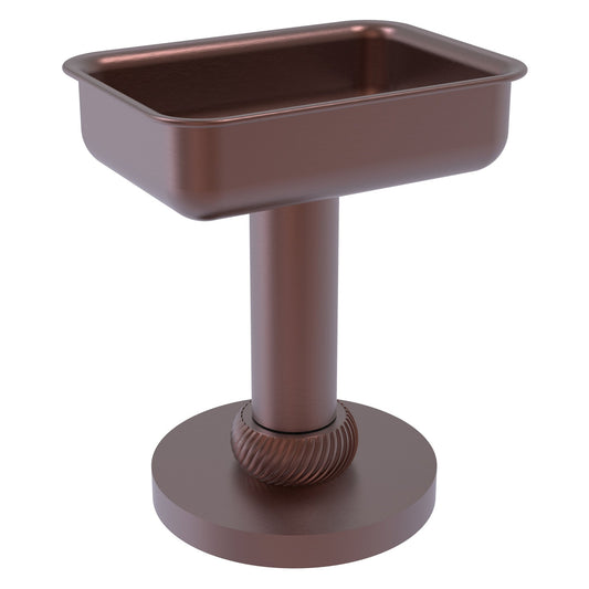 Allied Brass 956T 5" x 4" Antique Copper Solid Brass Vanity Top Soap Dish With Twisted Accents
