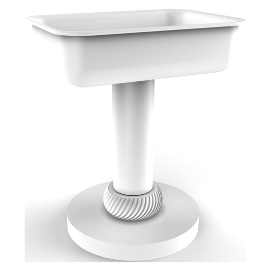 Allied Brass 956T 5" x 4" Matte White Solid Brass Vanity Top Soap Dish With Twisted Accents