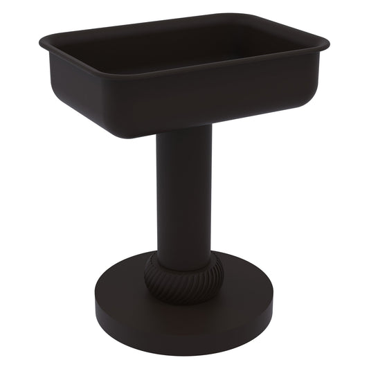 Allied Brass 956T 5" x 4" Oil Rubbed Bronze Solid Brass Vanity Top Soap Dish With Twisted Accents