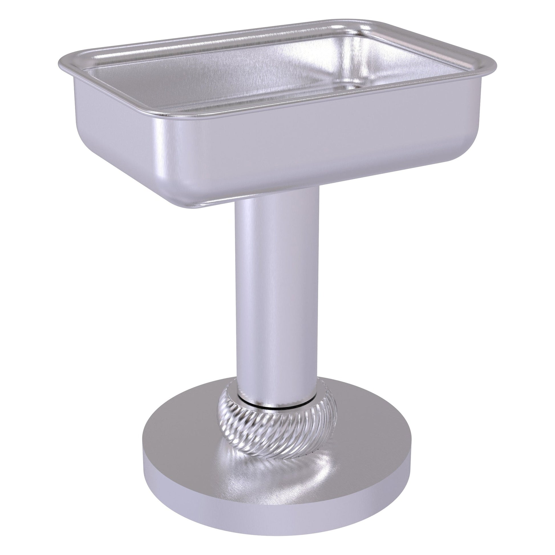 Allied Brass 956T 5" x 4" Satin Chrome Solid Brass Vanity Top Soap Dish With Twisted Accents