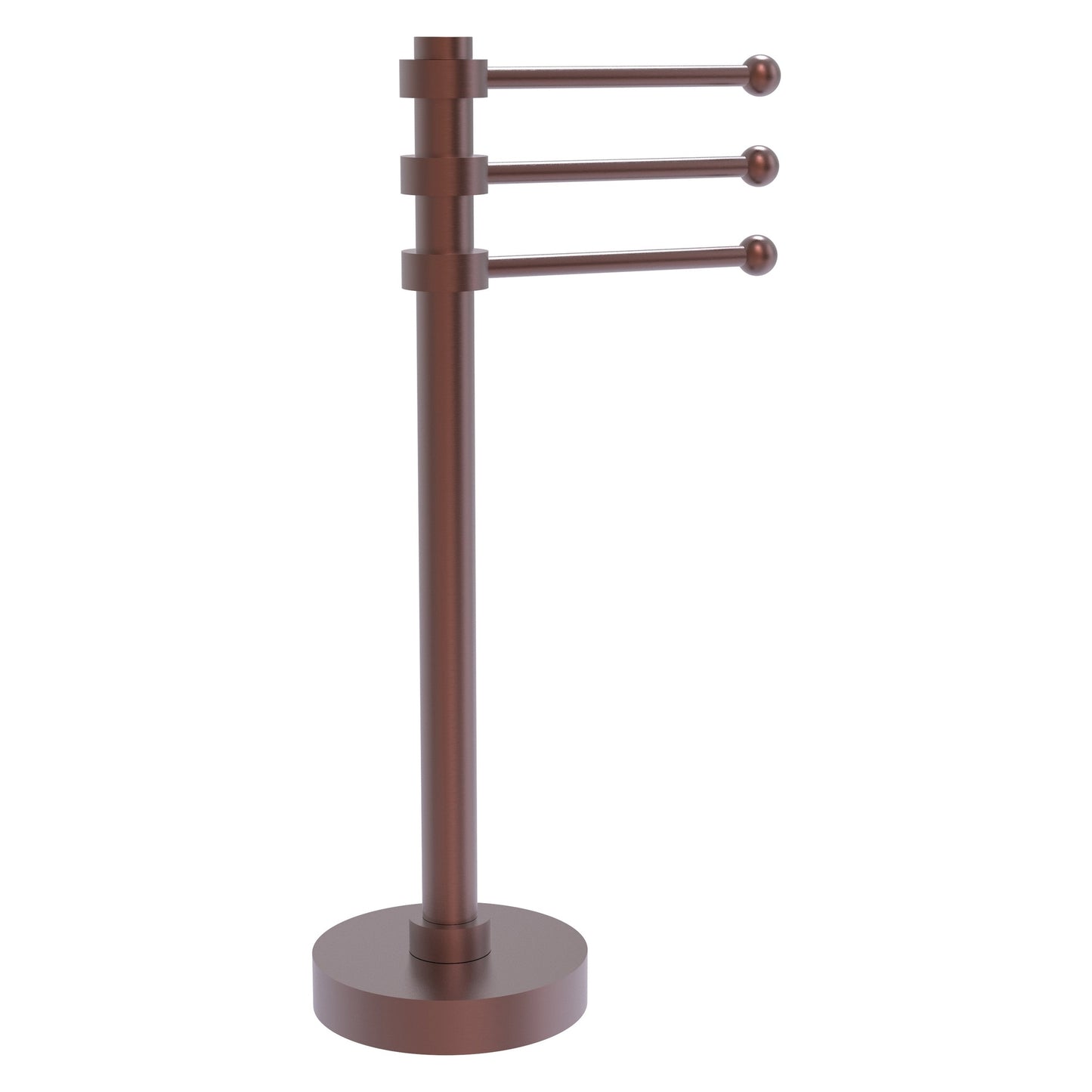 Allied Brass 973 9" x 8" Antique Copper Solid Brass Vanity Top 3-Swing Arm Guest Towel Holder
