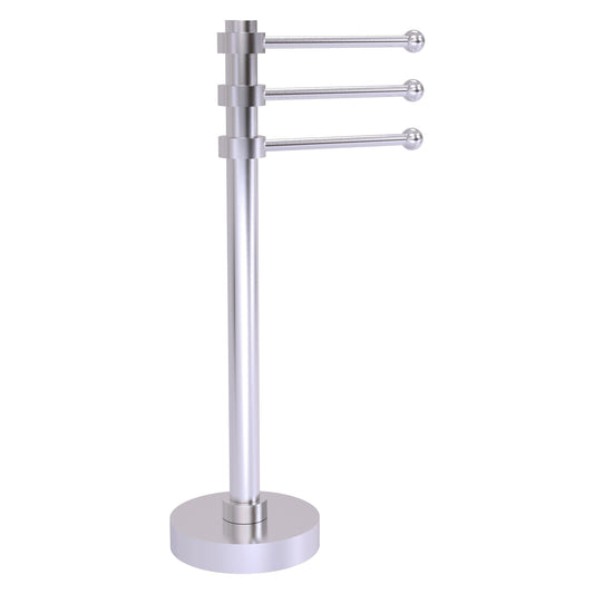 Allied Brass 973 9" x 8" Satin Chrome Solid Brass Vanity Top 3-Swing Arm Guest Towel Holder
