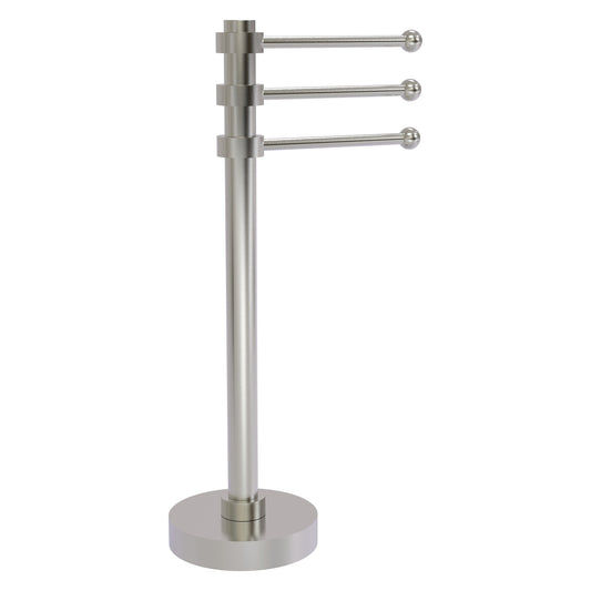 Allied Brass 973 9" x 8" Satin Nickel Solid Brass Vanity Top 3-Swing Arm Guest Towel Holder