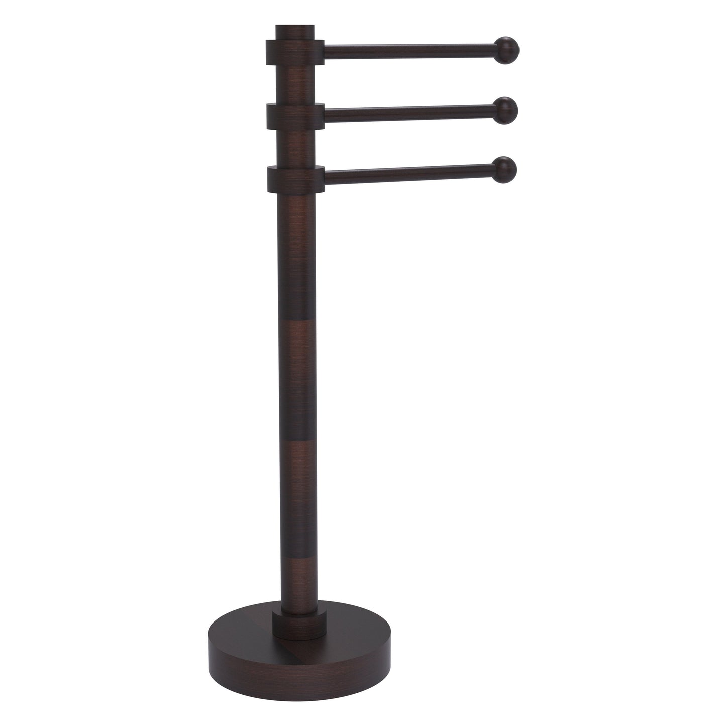 Allied Brass 973 9" x 8" Venetian Bronze Solid Brass Vanity Top 3-Swing Arm Guest Towel Holder