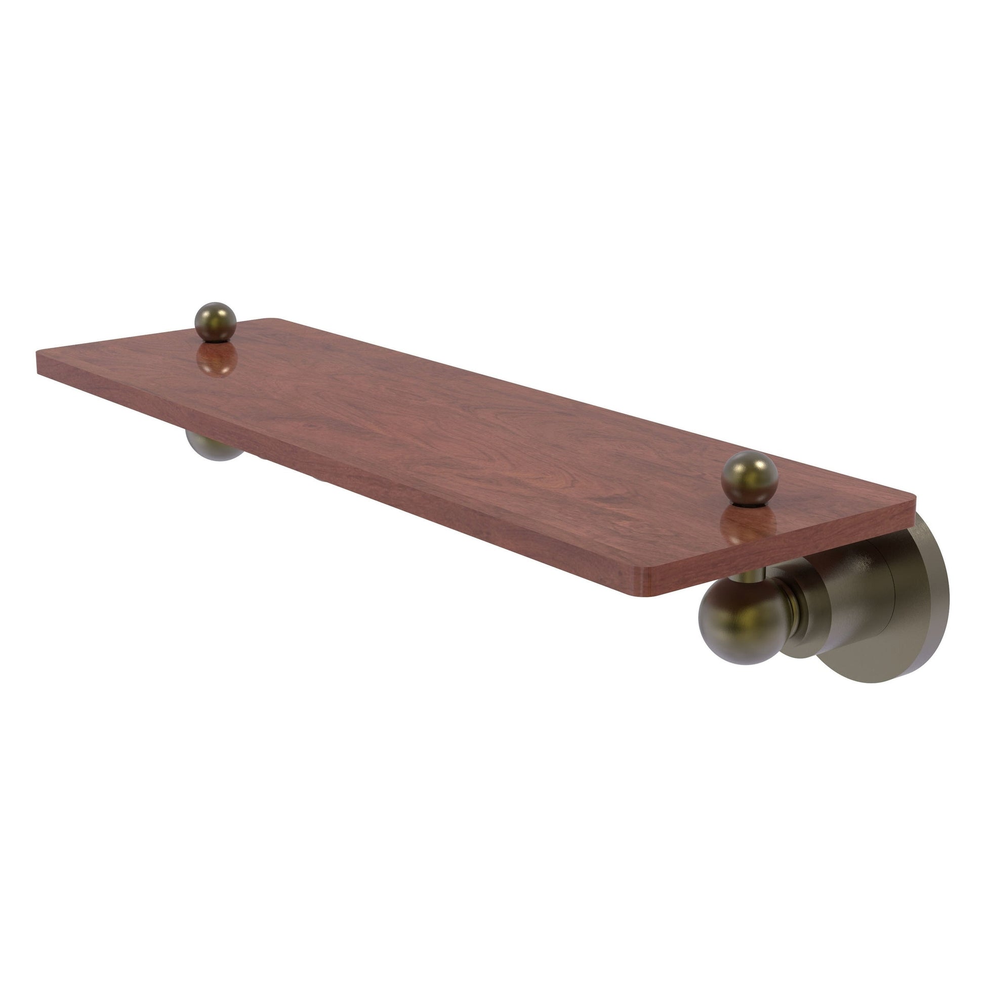 Allied Brass Astor Place 16" x 5" Antique Brass Solid Brass Solid IPE Ironwood Shelf