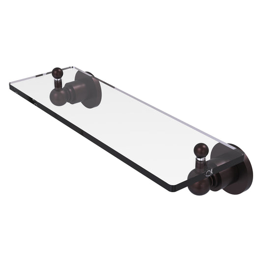 Allied Brass Astor Place 16" x 5" Antique Bronze Solid Brass Glass Vanity Shelf With Beveled Edges