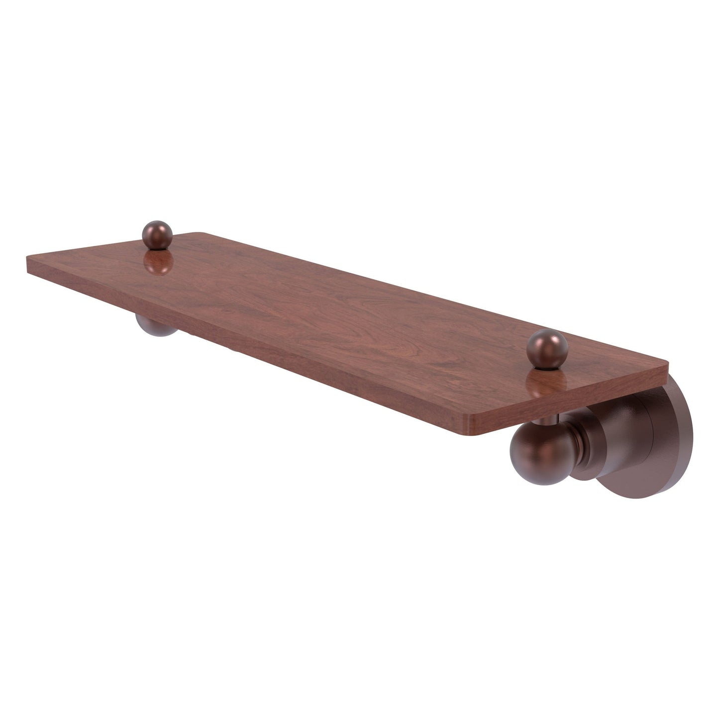 Allied Brass Astor Place 16" x 5" Antique Copper Solid Brass Solid IPE Ironwood Shelf
