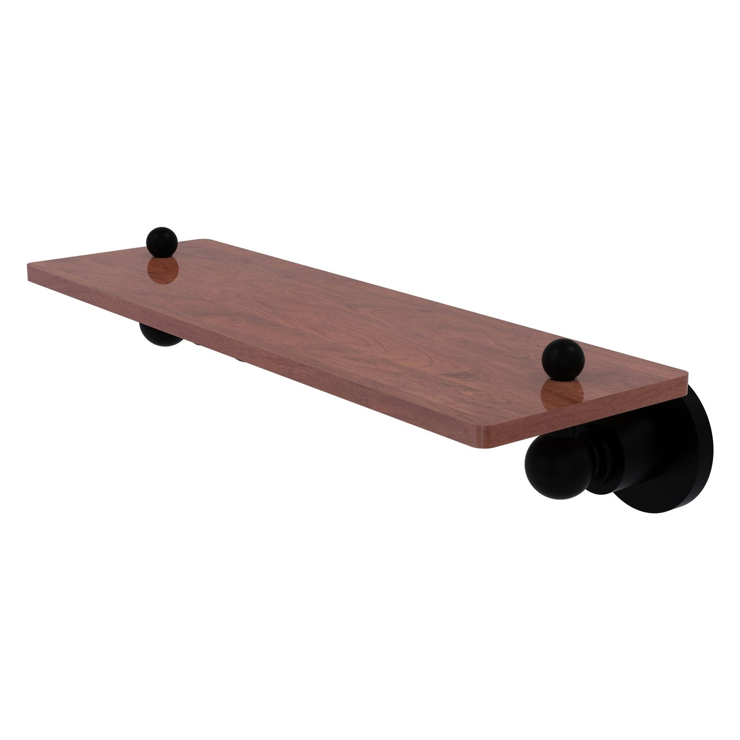 Allied Brass Astor Place 16" x 5" Matte Black Solid Brass Solid IPE Ironwood Shelf