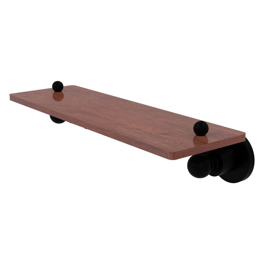Allied Brass Astor Place 16" x 5" Matte Black Solid Brass Solid IPE Ironwood Shelf