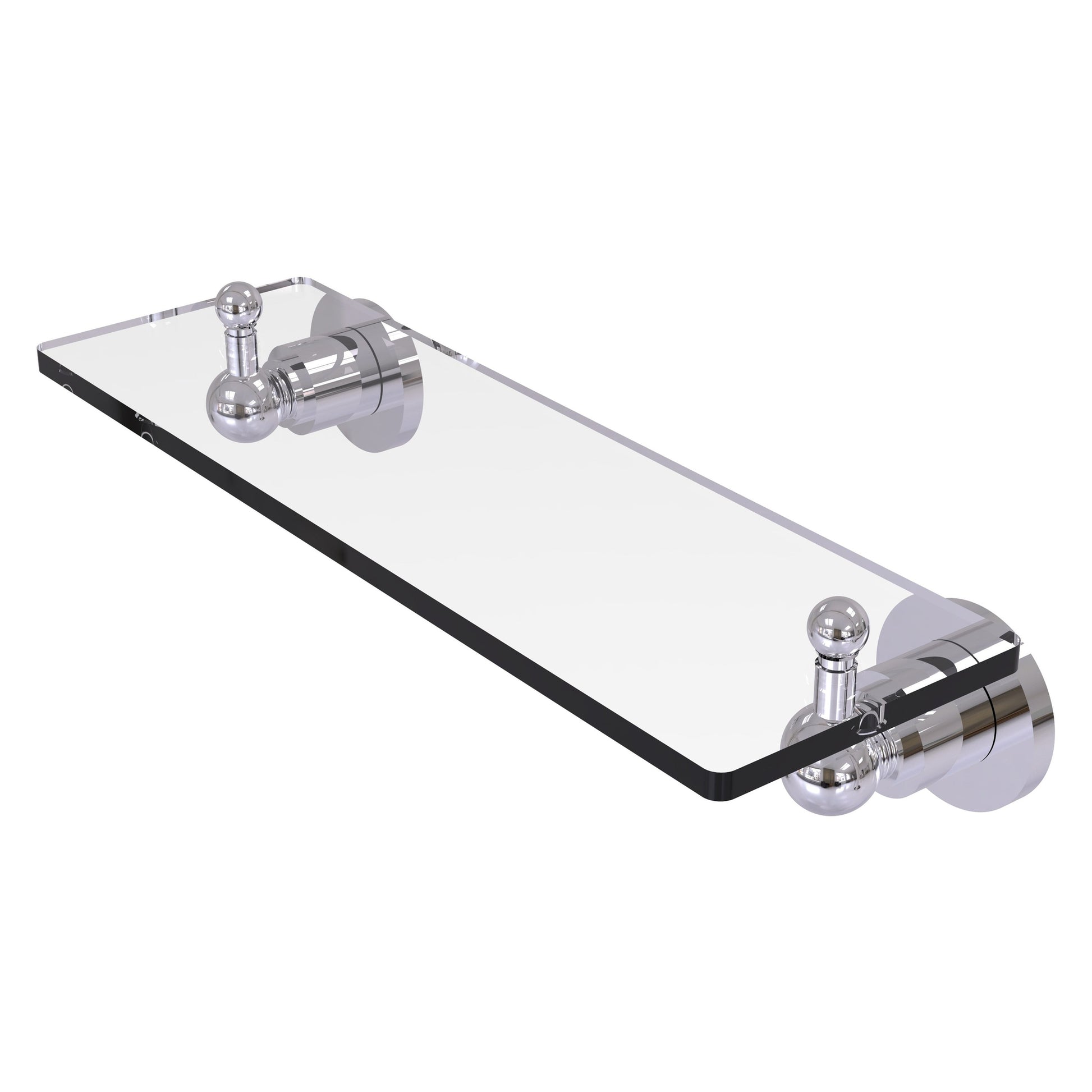 Allied Brass Astor Place 16" x 5" Polished Chrome Solid Brass Glass Vanity Shelf With Beveled Edges
