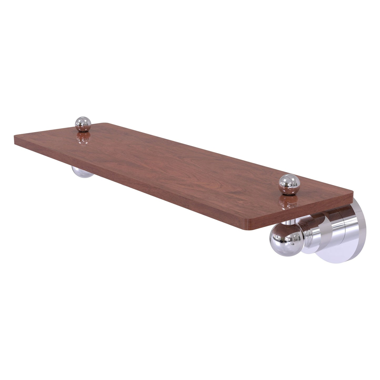 Allied Brass Astor Place 16" x 5" Polished Chrome Solid Brass Solid IPE Ironwood Shelf