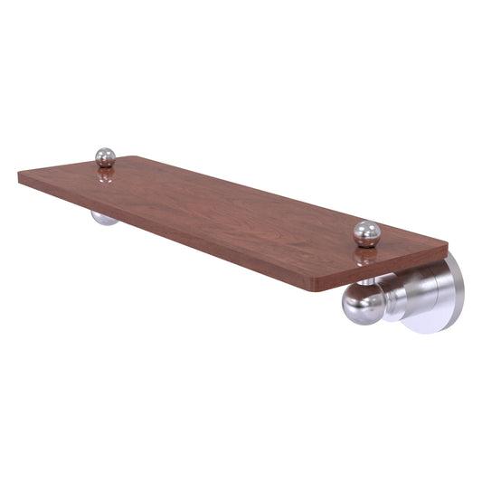 Allied Brass Astor Place 16" x 5" Satin Chrome Solid Brass Solid IPE Ironwood Shelf
