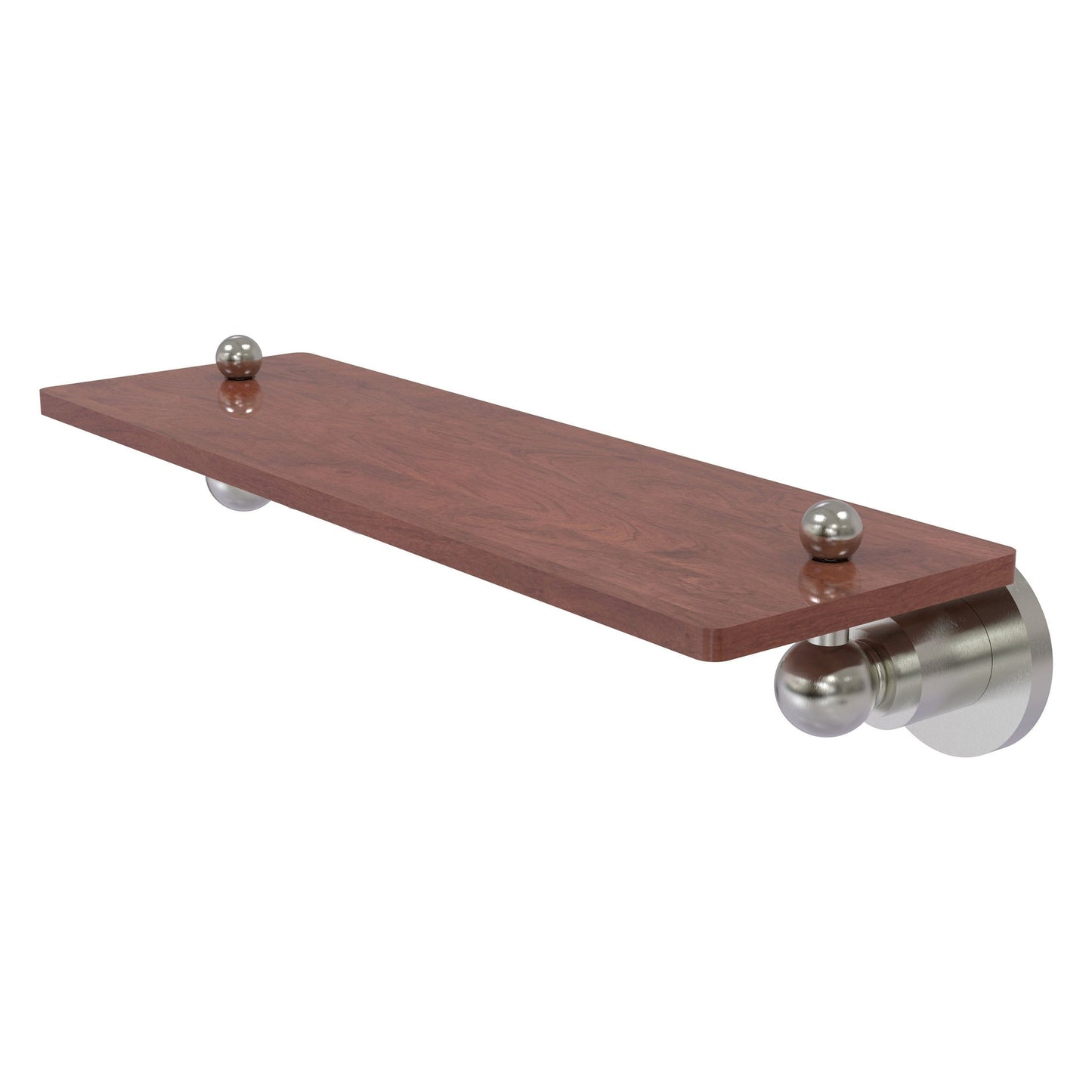 Allied Brass Astor Place 16" x 5" Satin Nickel Solid Brass Solid IPE Ironwood Shelf