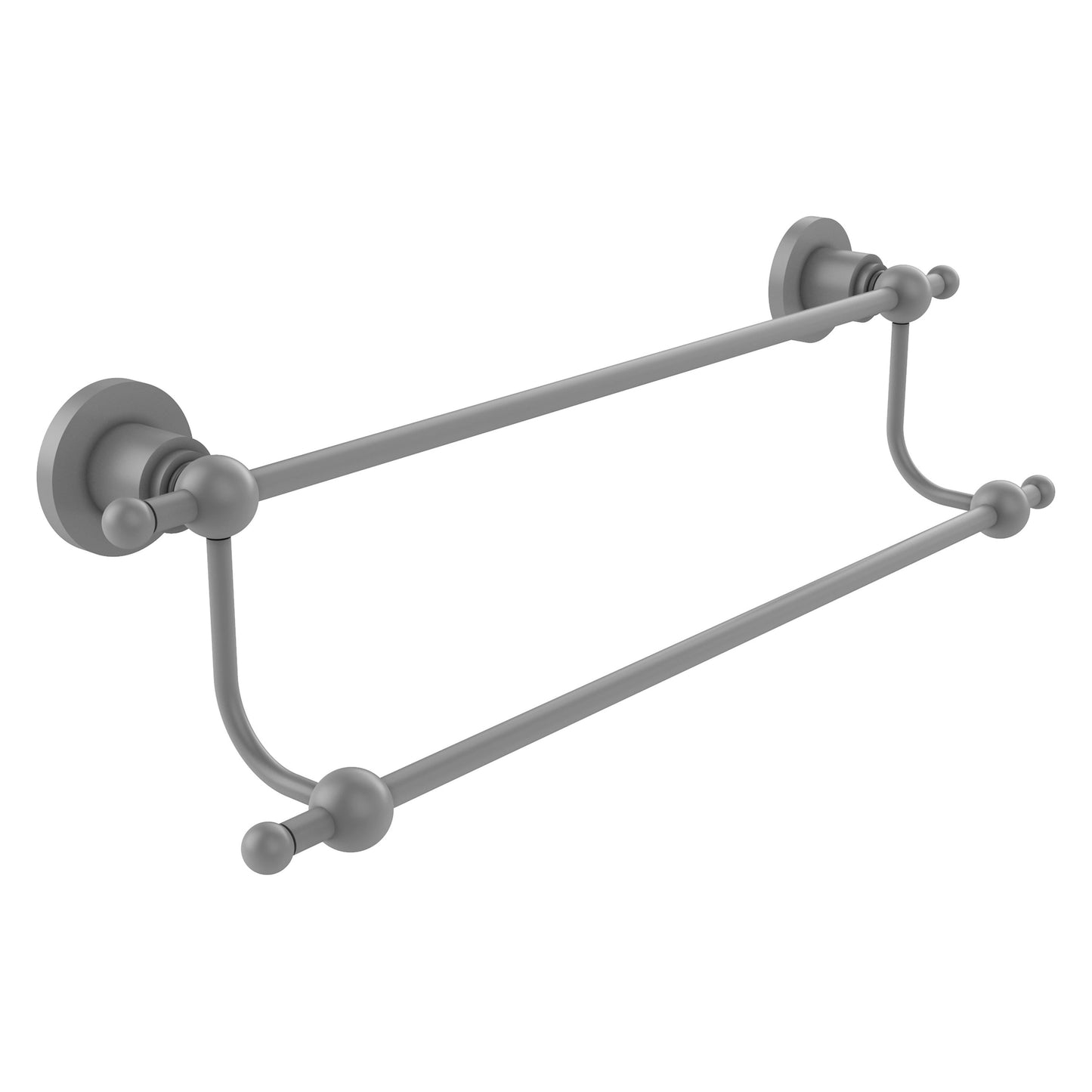 Allied Brass Astor Place 18" x 20.5" Matte Gray Solid Brass Double Towel Bar
