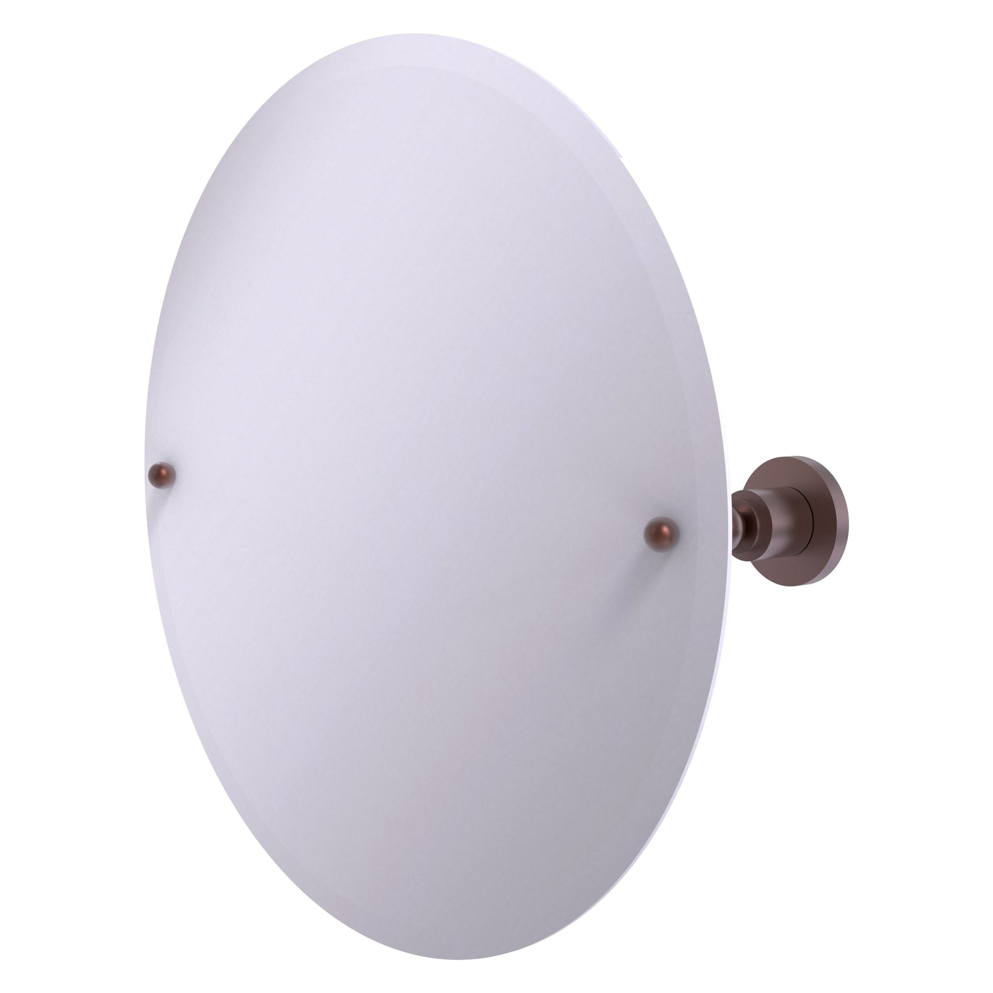 Allied Brass Astor Place 22" x 22" Antique Copper Solid Brass Frameless Round Tilt Mirror With Beveled Edge