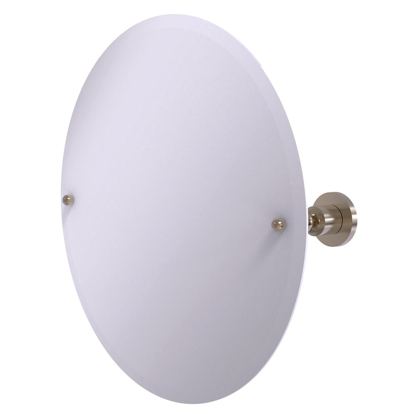 Allied Brass Astor Place 22" x 22" Antique Pewter Solid Brass Frameless Round Tilt Mirror With Beveled Edge