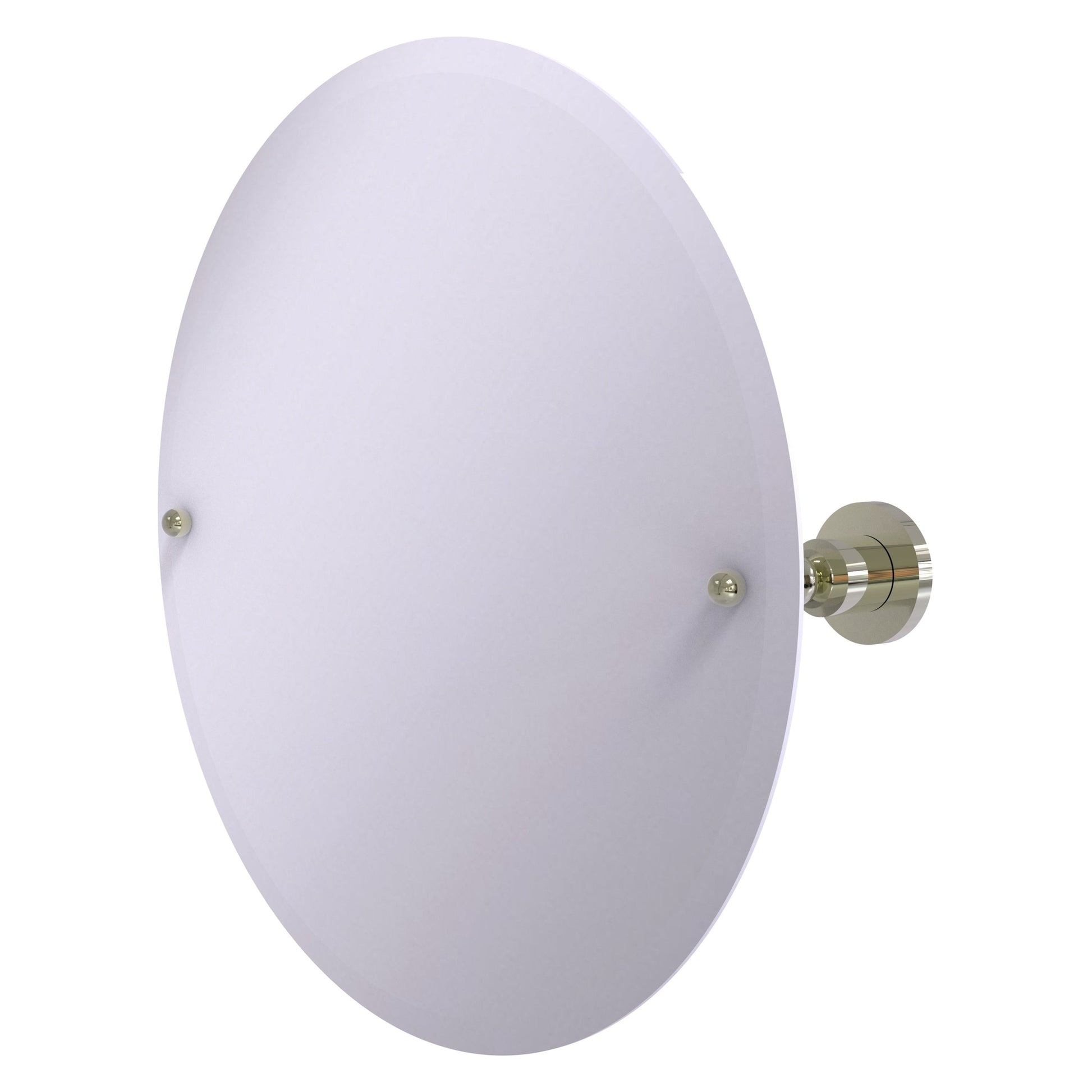 Allied Brass Astor Place 22" x 22" Polished Nickel Solid Brass Frameless Round Tilt Mirror With Beveled Edge