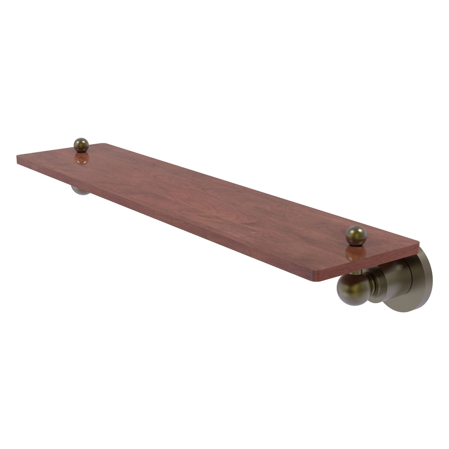 Allied Brass Astor Place 22" x 5" Antique Brass Solid Brass Solid IPE Ironwood Shelf