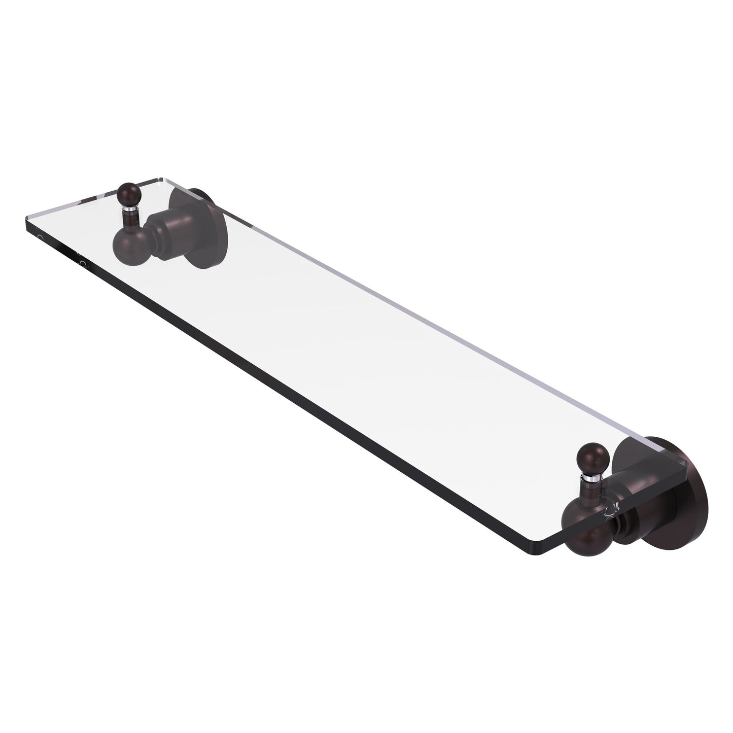 Allied Brass Astor Place 22" x 5" Antique Bronze Solid Brass Glass Vanity Shelf With Beveled Edges