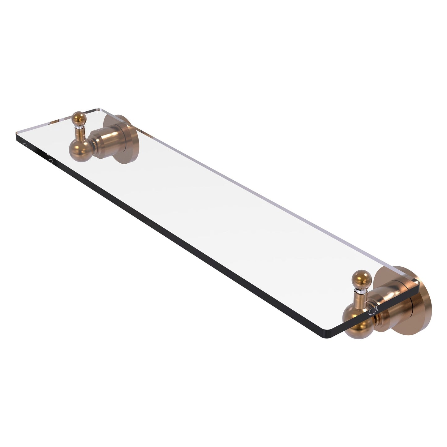 Allied Brass Astor Place 22" x 5" Brushed Bronze Solid Brass Glass Vanity Shelf With Beveled Edges