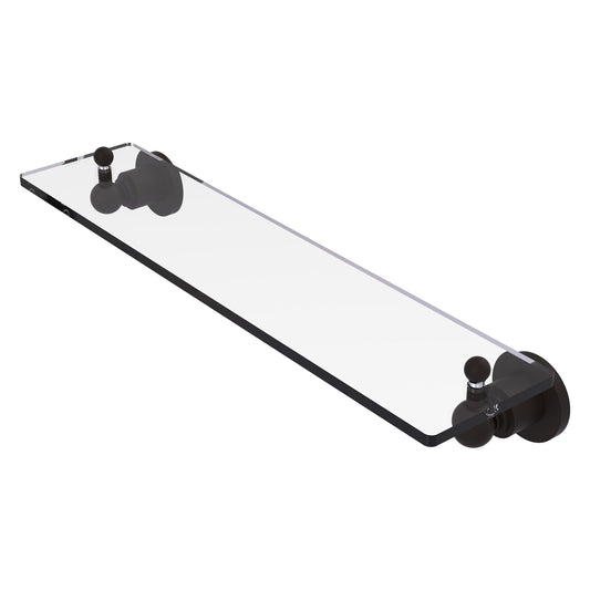 Allied Brass Astor Place 22" x 5" Oil Rubbed Bronze Solid Brass Glass Vanity Shelf With Beveled Edges