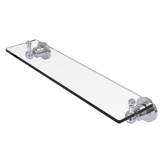 Allied Brass Astor Place 22" x 5" Polished Chrome Solid Brass Glass Vanity Shelf With Beveled Edges