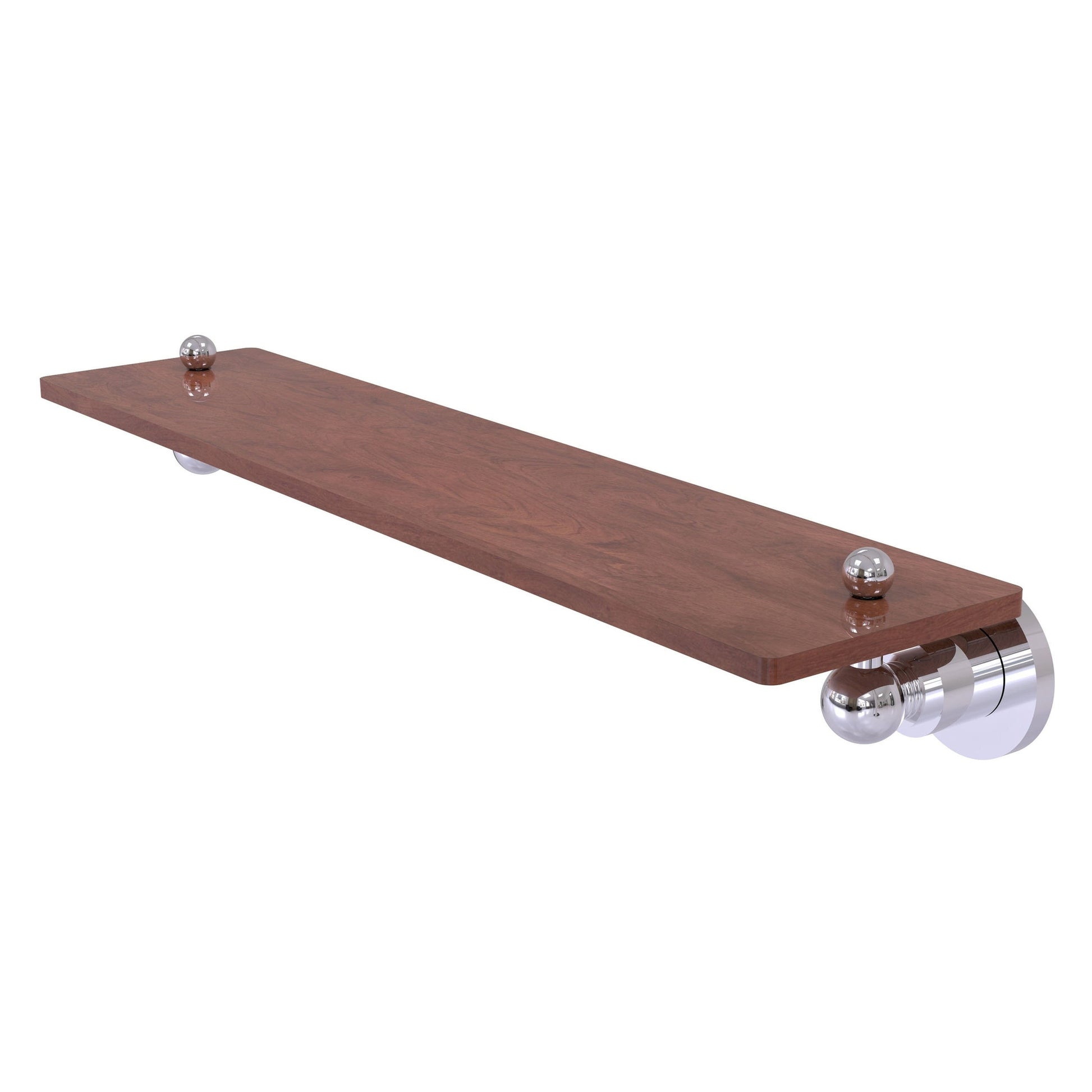 Allied Brass Astor Place 22" x 5" Polished Chrome Solid Brass Solid IPE Ironwood Shelf