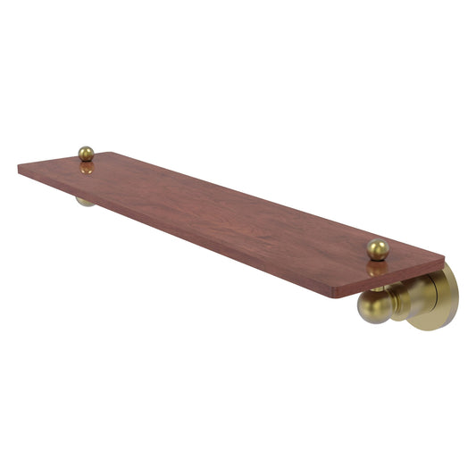 Allied Brass Astor Place 22" x 5" Satin Brass Solid Brass Solid IPE Ironwood Shelf