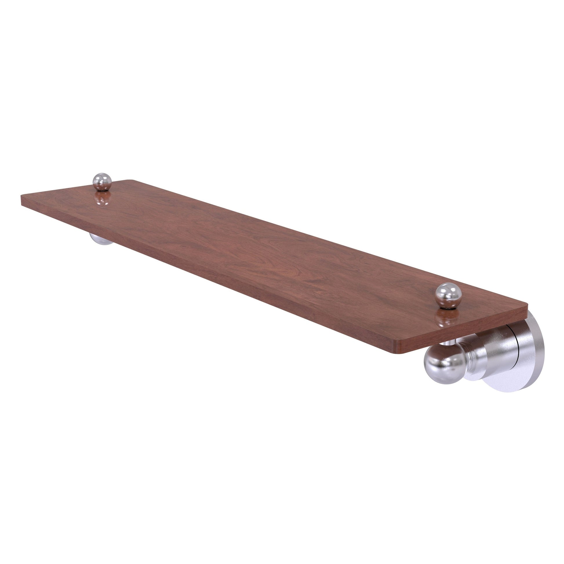 Allied Brass Astor Place 22" x 5" Satin Chrome Solid Brass Solid IPE Ironwood Shelf