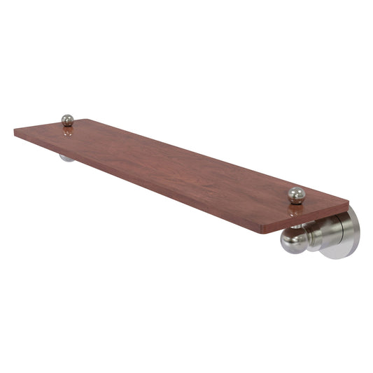 Allied Brass Astor Place 22" x 5" Satin Nickel Solid Brass Solid IPE Ironwood Shelf