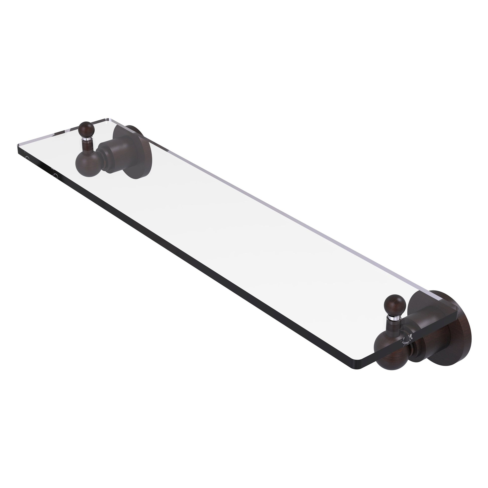 Allied Brass Astor Place 22" x 5" Venetian Bronze Solid Brass Glass Vanity Shelf With Beveled Edges