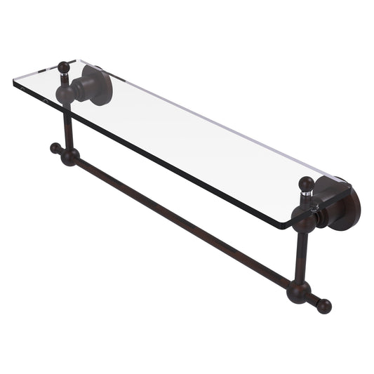 Allied Brass Astor Place 22" x 5" Venetian Bronze Solid Brass Glass Vanity Shelf With Integrated Towel Bar
