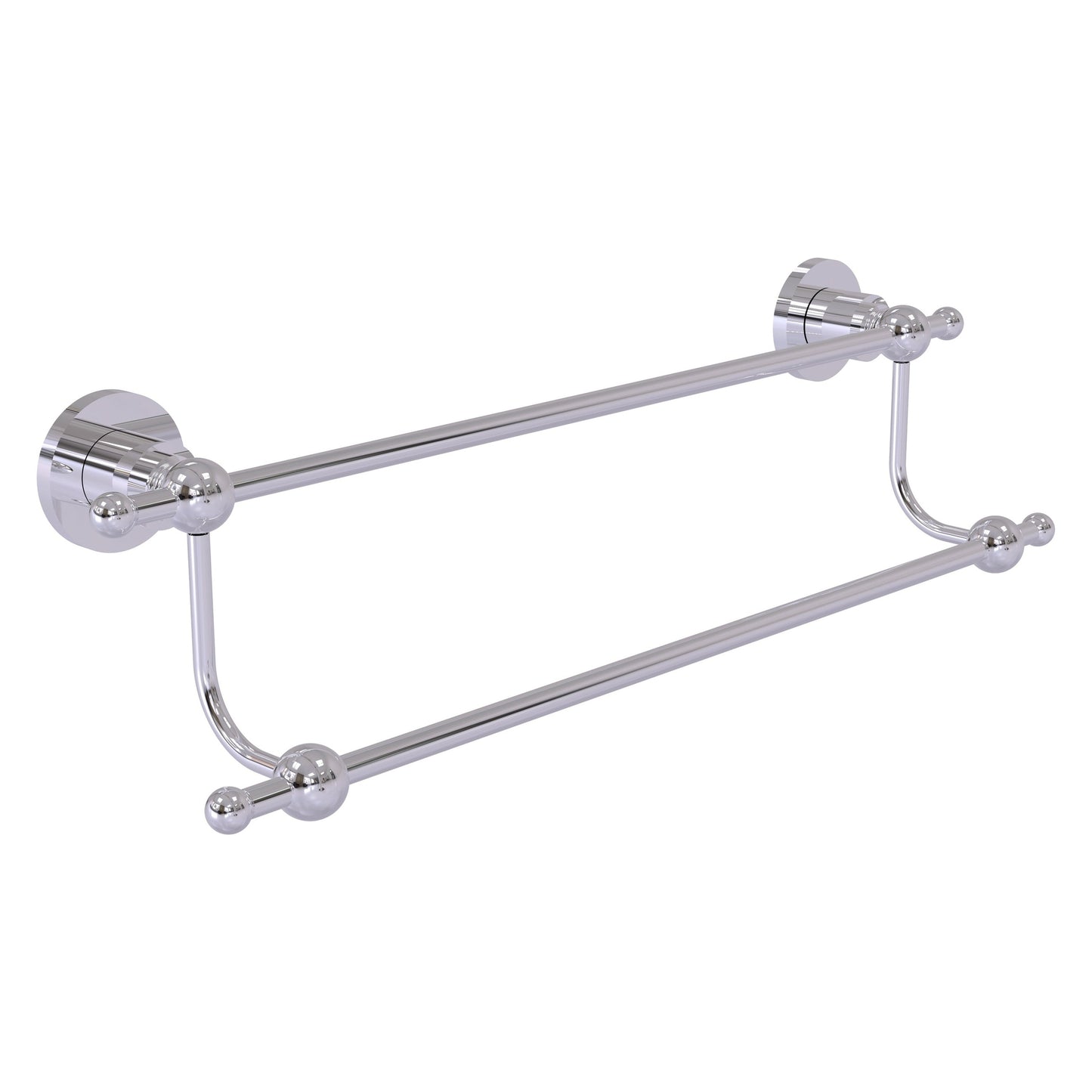Allied Brass Astor Place 24" x 26.5" Polished Chrome Solid Brass Double Towel Bar