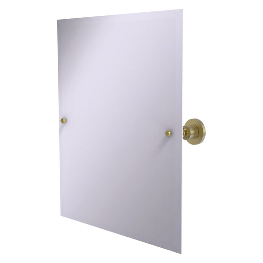 Allied Brass Astor Place 26" x 21" Satin Brass Solid Brass Frameless Rectangular Tilt Mirror With Beveled Edge